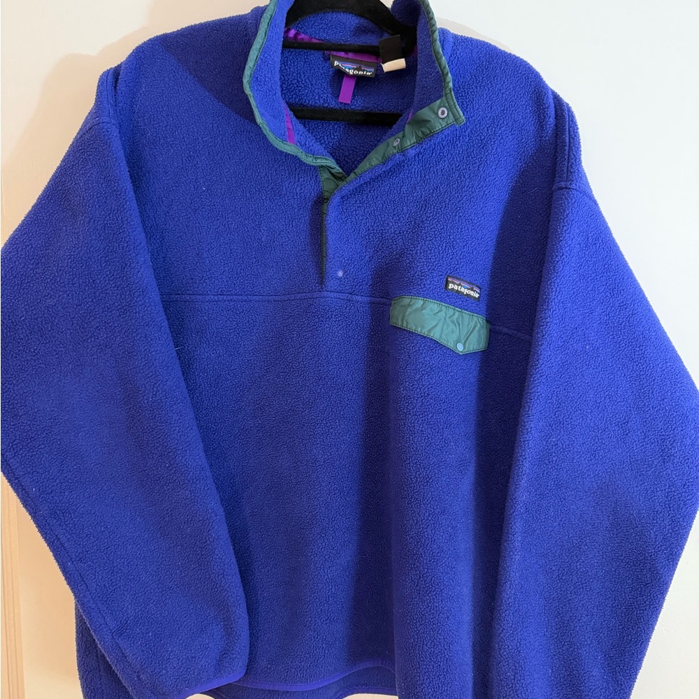 Vintage Patagonia Blue Fleece half snap Pullover